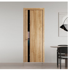 18 NE.O Дуб Карамель вставка Черный лак кромка Медь ProfilDoors Orange