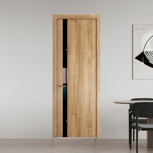 18 NE.O Дуб Карамель вставка Черный лак кромка Медь ProfilDoors Orange