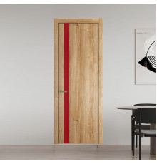 18 NE.O Дуб Карамель вставка Монохром красный кромка Шампань ProfilDoors Orange