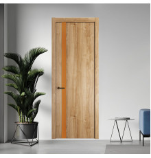 18 NE.O Дуб Карамель вставка Монохром медный кромка Деорэ ProfilDoors Orange
