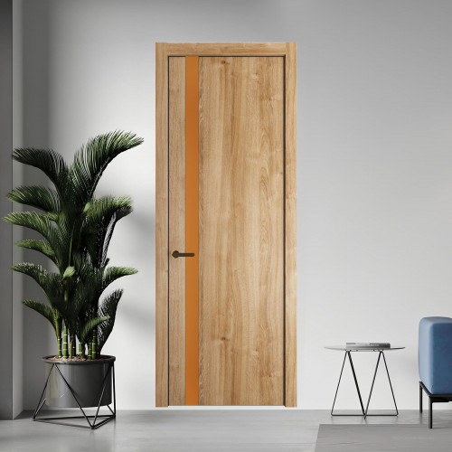 18 NE.O Дуб Карамель вставка Монохром медный кромка Деорэ ProfilDoors Orange