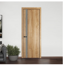 18 NE.O Дуб Карамель вставка Монохром темно-серый кромка Черный ProfilDoors Orange