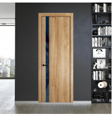 18 NE.O Дуб Карамель вставка Темно-синий лак кромка Черный ProfilDoors Orange