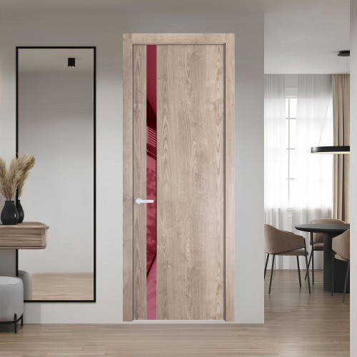 18 NE.O Дуб Сонома вставка Бордовый лак кромка Вайт ProfilDoors Orange