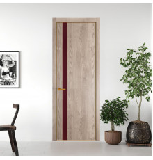 18 NE.O Дуб Сонома вставка Монохром бордовый кромка Бронза ProfilDoors Orange