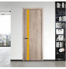 18 NE.O Дуб Сонома вставка Монохром желтый кромка Черный ProfilDoors Orange