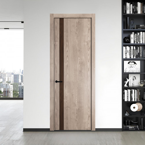 18 NE.O Дуб Сонома вставка Орех Шоколад кромка Черный ProfilDoors Orange
