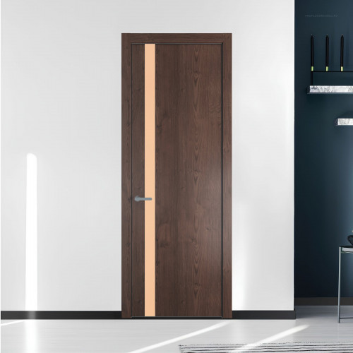 18 NE.O Дуб Тобакко вставка Монохром бежевый кромка Серебро ProfilDoors Orange