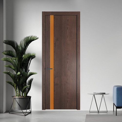 18 NE.O Дуб Тобакко вставка Монохром медный кромка Серая ночь ProfilDoors Orange