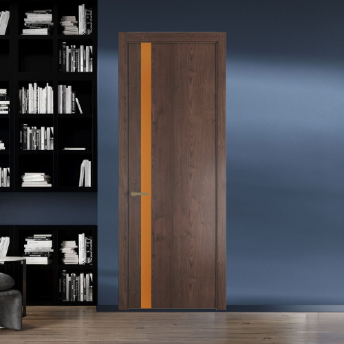18 NE.O Дуб Тобакко вставка Монохром медный кромка Шампань ProfilDoors Orange