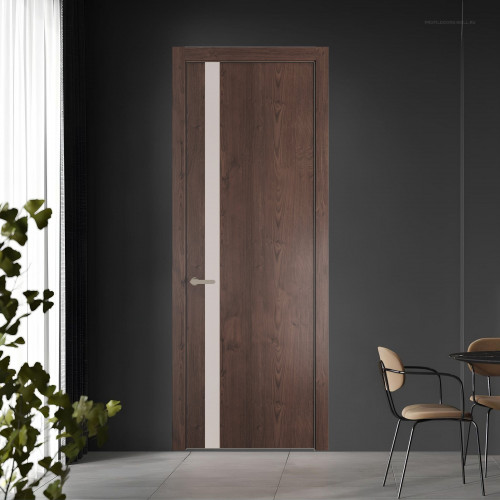 18 NE.O Дуб Тобакко вставка Монохром светло-серый кромка Никель ProfilDoors Orange