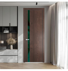 18 NE.O Дуб Тобакко вставка Темно-зеленый лак кромка Вайт ProfilDoors Orange