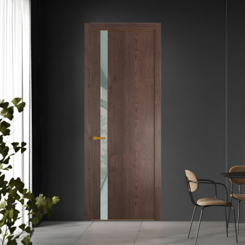 18 NE.O Дуб Тобакко вставка Теплый серый лак кромка Бронза ProfilDoors Orange