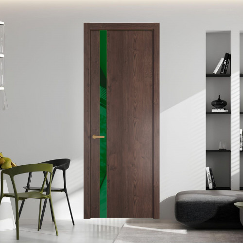 18 NE.O Дуб Тобакко вставка Желтый лак кромка Золото ProfilDoors Orange