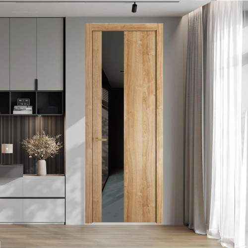 19 NE.O Дуб Карамель вставка Графит лак кромка Золото ProfilDoors Orange