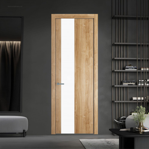19 NE.O Дуб Карамель вставка Монохром белый кромка Серебро ProfilDoors Orange
