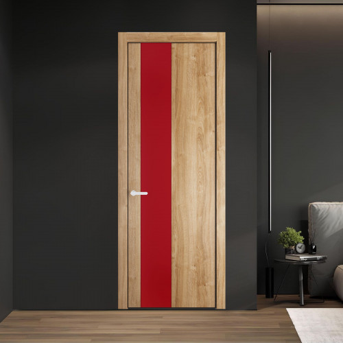 19 NE.O Дуб Карамель вставка Монохром красный кромка Черный муар ProfilDoors Orange