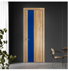 19 NE.O Дуб Карамель вставка Монохром синий кромка Серебро ProfilDoors Orange