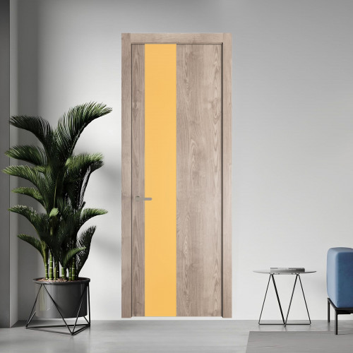 19 NE.O Дуб Сонома вставка Монохром кремовый кромка Никель ProfilDoors Orange