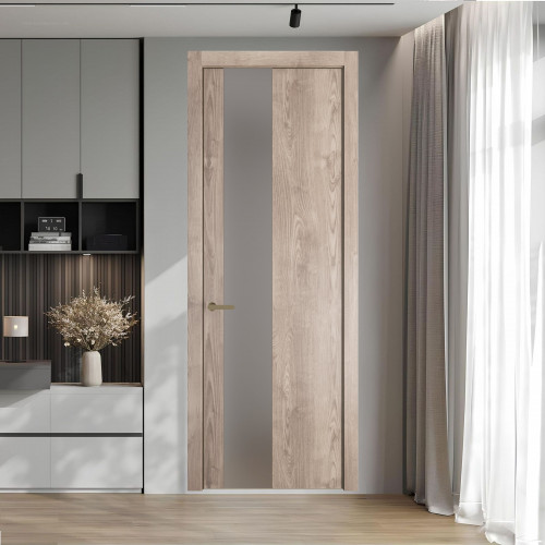 19 NE.O Дуб Сонома вставка Монохром серебро кромка Шампань ProfilDoors Orange