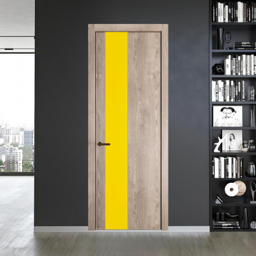 19 NE.O Дуб Сонома вставка Монохром светло-желтый кромка Деорэ ProfilDoors Orange