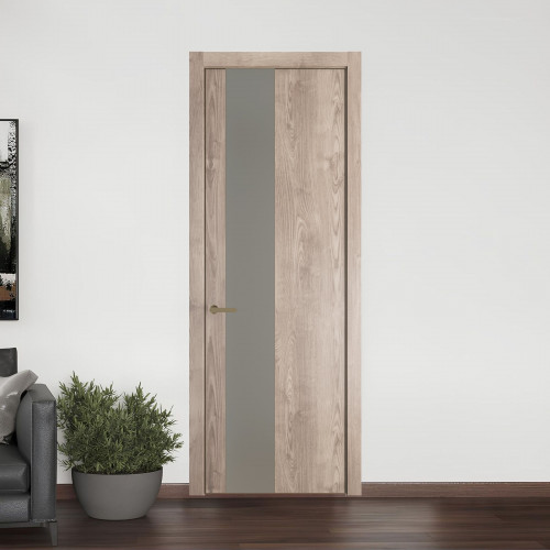 19 NE.O Дуб Сонома вставка Монохром темно-серый кромка Шампань ProfilDoors Orange