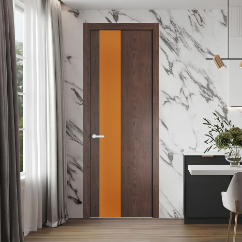 19 NE.O Дуб Тобакко вставка Монохром медный кромка Черный муар ProfilDoors Orange