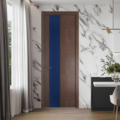 19 NE.O Дуб Тобакко вставка Монохром темно-синий кромка Серая ночь ProfilDoors Orange