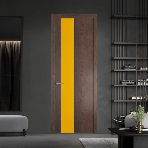 19 NE.O Дуб Тобакко вставка Монохром желтый кромка Золото ProfilDoors Orange