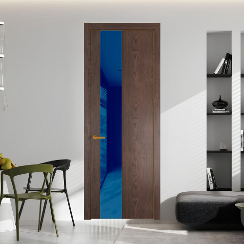 19 NE.O Дуб Тобакко вставка Синий лак кромка Бронза ProfilDoors Orange