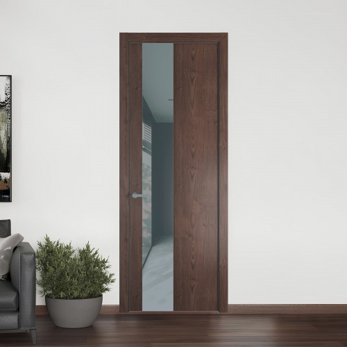 19 NE.O Дуб Тобакко вставка Темно-серый лак кромка Серебро ProfilDoors Orange