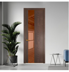19 NE.O Дуб Тобакко вставка Зеркало бронзовое кромка Бронза ProfilDoors Orange