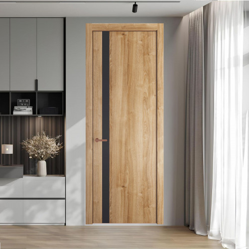 18 NE.O Дуб Карамель вставка Грей кромка Медь ProfilDoors Orange