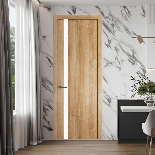18 NE.O Дуб Карамель вставка Монохром белый кромка Серая ночь ProfilDoors Orange