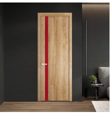 18 NE.O Дуб Карамель вставка Монохром красный кромка Вайт ProfilDoors Orange