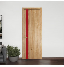 18 NE.O Дуб Карамель вставка Монохром красный кромка Золото ProfilDoors Orange