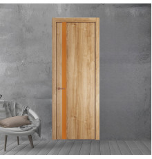 18 NE.O Дуб Карамель вставка Монохром медный кромка Медь ProfilDoors Orange
