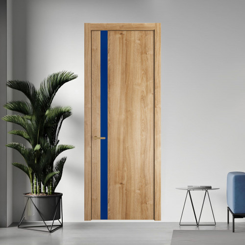 18 NE.O Дуб Карамель вставка Монохром синий кромка Золото ProfilDoors Orange