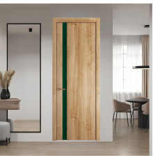 18 NE.O Дуб Карамель вставка Монохром темно-зеленый кромка Медь ProfilDoors Orange
