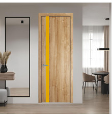 18 NE.O Дуб Карамель вставка Монохром желтый кромка Серебро ProfilDoors Orange