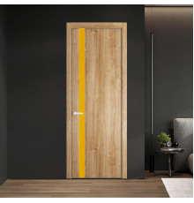 18 NE.O Дуб Карамель вставка Монохром желтый кромка Вайт ProfilDoors Orange