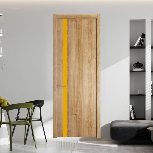 18 NE.O Дуб Карамель вставка Монохром желтый кромка Золото ProfilDoors Orange