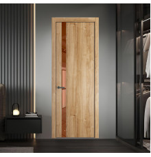 18 NE.O Дуб Карамель вставка Зеркало бронзовое кромка Серая ночь ProfilDoors Orange