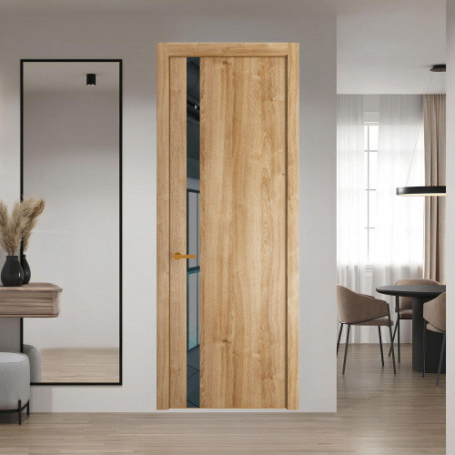 18 NE.O Дуб Карамель вставка Зеркало серое кромка Бронза ProfilDoors Orange