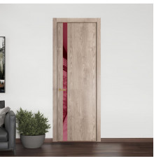 18 NE.O Дуб Сонома вставка Бордовый лак кромка Золото ProfilDoors Orange