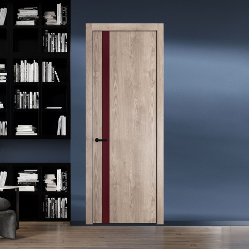 18 NE.O Дуб Сонома вставка Монохром бордовый кромка Черный ProfilDoors Orange