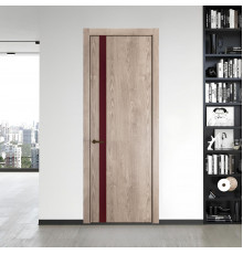 18 NE.O Дуб Сонома вставка Монохром бордовый кромка Деорэ ProfilDoors Orange