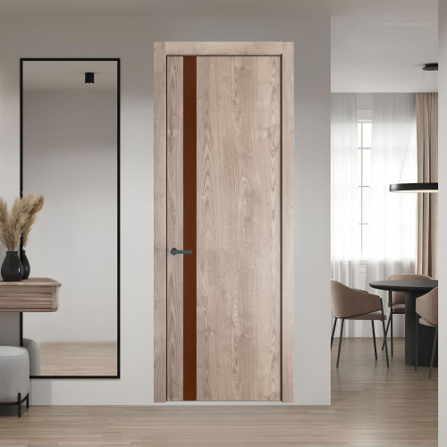 18 NE.O Дуб Сонома вставка Монохром коричневая нуга кромка Серая ночь ProfilDoors Orange