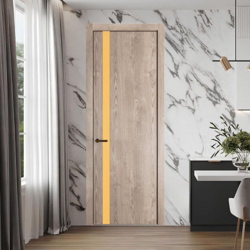 18 NE.O Дуб Сонома вставка Монохром кремовый кромка Деорэ ProfilDoors Orange