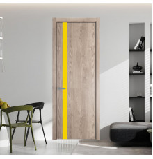 18 NE.O Дуб Сонома вставка Монохром светло-желтый кромка Серебро ProfilDoors Orange